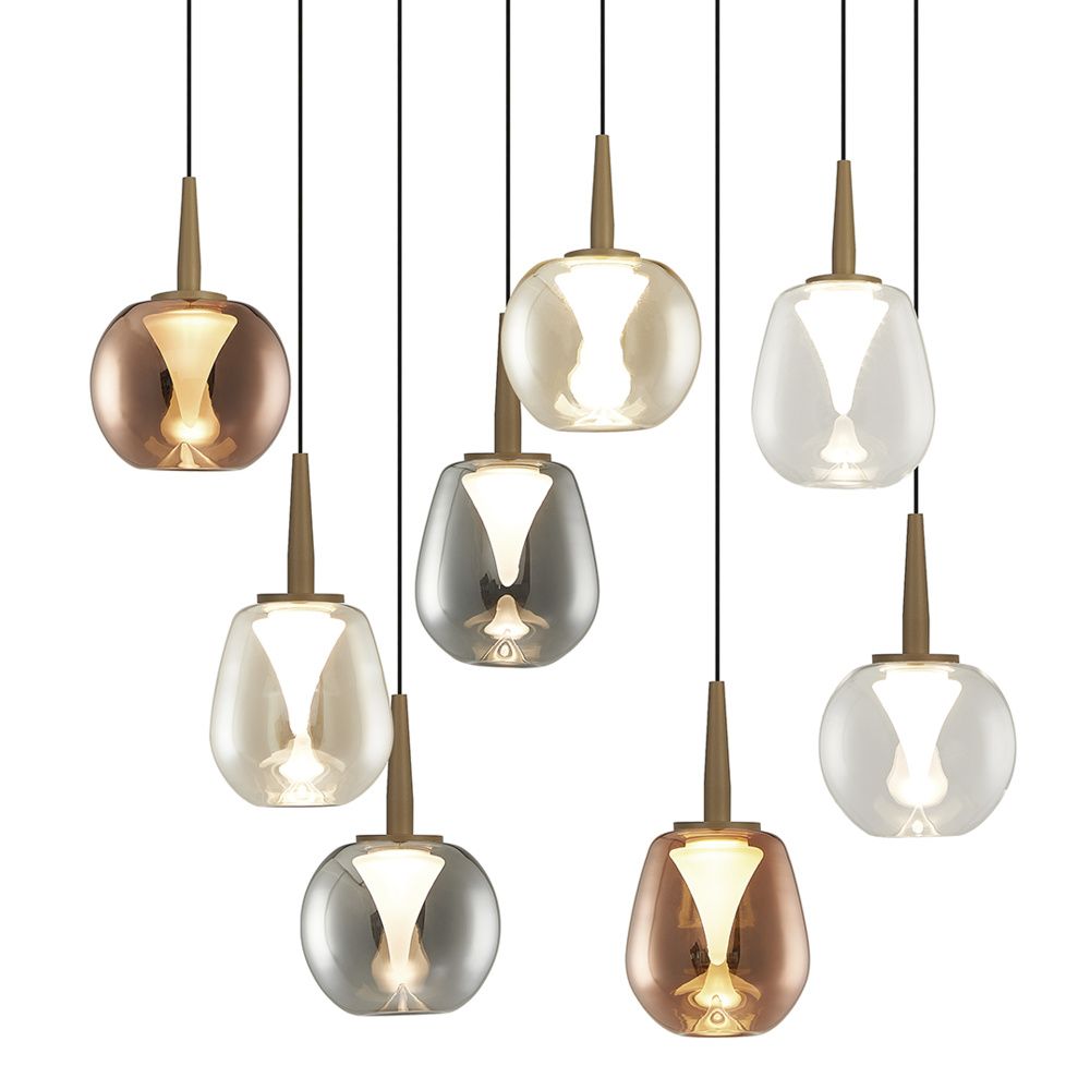 Люстра подвесная 50*30*-212,5 см, 8*LED*5W, 3000K, Mantra Andromeda MAN8934+8PL, золотой