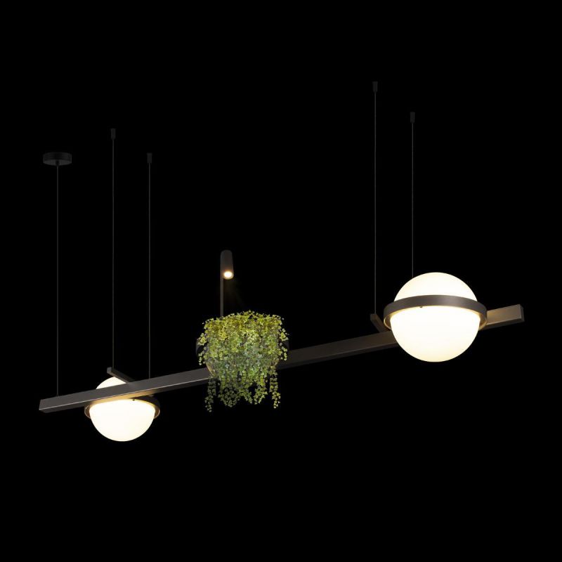 Подвесной светильник 150*49,5*45 см, 3*LED*2x36W+3WW, 3000K, Loft It Jardin 10121/D Dark grey, Антрацит