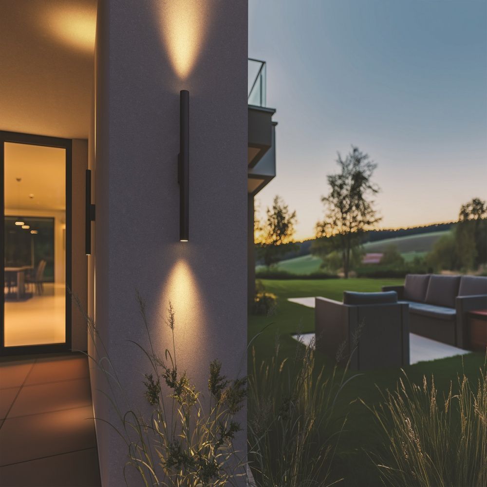 Уличный настенный светильник 30 см, 6W, 3000K, Odeon Light 7105/6WL, черный