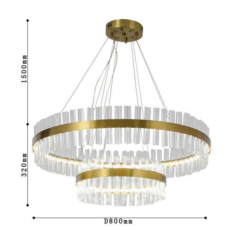Подвесной светодиодный светильник Favourite Placerat 4012-12P, золото, LED 60W,  3000-6000к, 