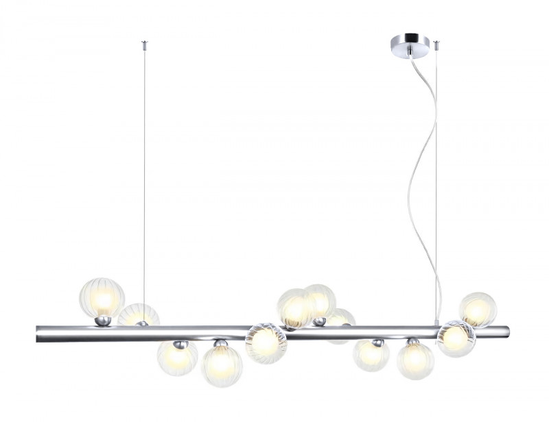 Люстра подвесная 127*28*32/150 см, 12*G9 LED  Хром Stilfort Shardin 2165/09/12P