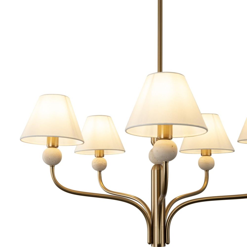 Люстра на штанге 76 см, Freya Aurelia FR2058PL-05BS, латунь