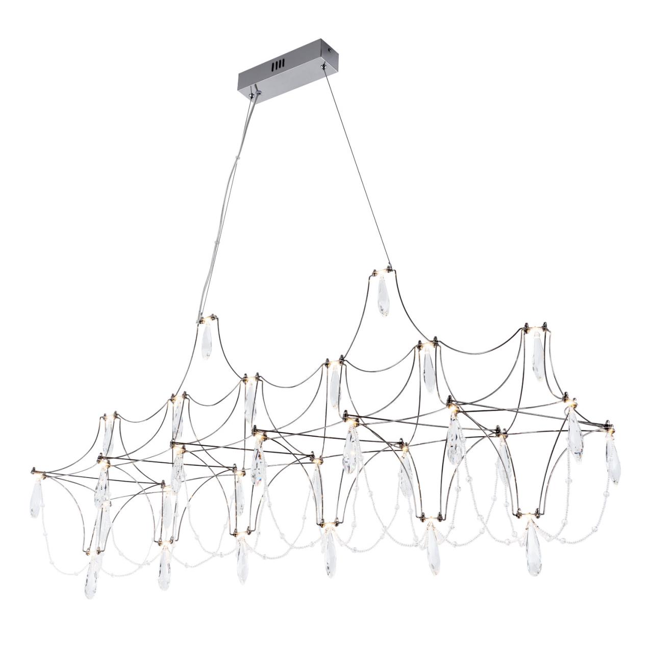 Подвесная люстра 120x25x110см, LED, 28Вт, 3000 / 6000K, Modelux ML.5603.1200P СН Хром