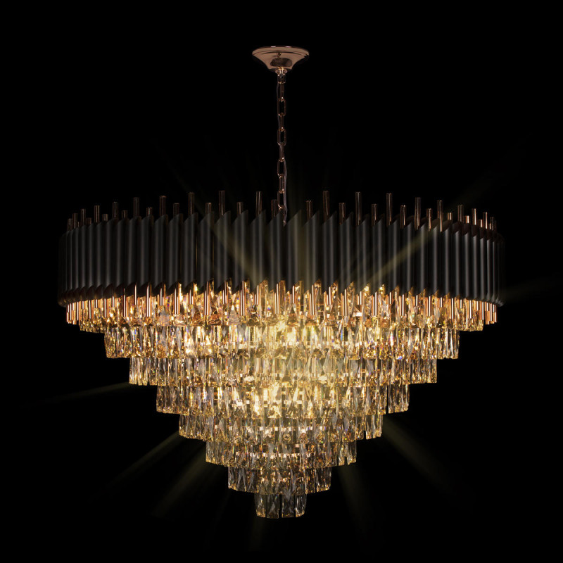 Подвесной светильник *100*87 см, 21*E14*40W, Loft It Eclair 10206/1000, Черный, медный, прозрачный