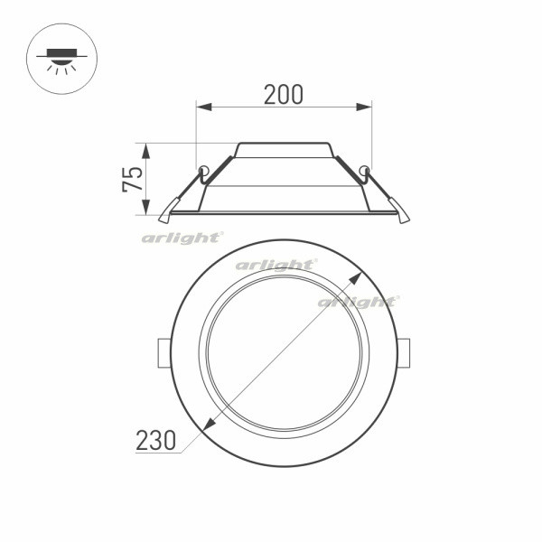 Светильник Downlight Arlight 022522(1) *23*7,5 см, 30W, белый (регулируемый)K,