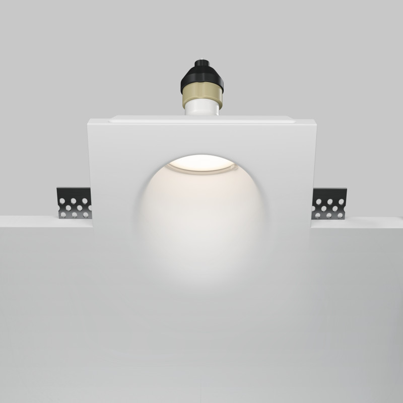 Встраиваемый светильник 12*12*6,5 см, 1*GU10, 12W, Maytoni Technical Gyps Modern DL001-WW-01-W белый