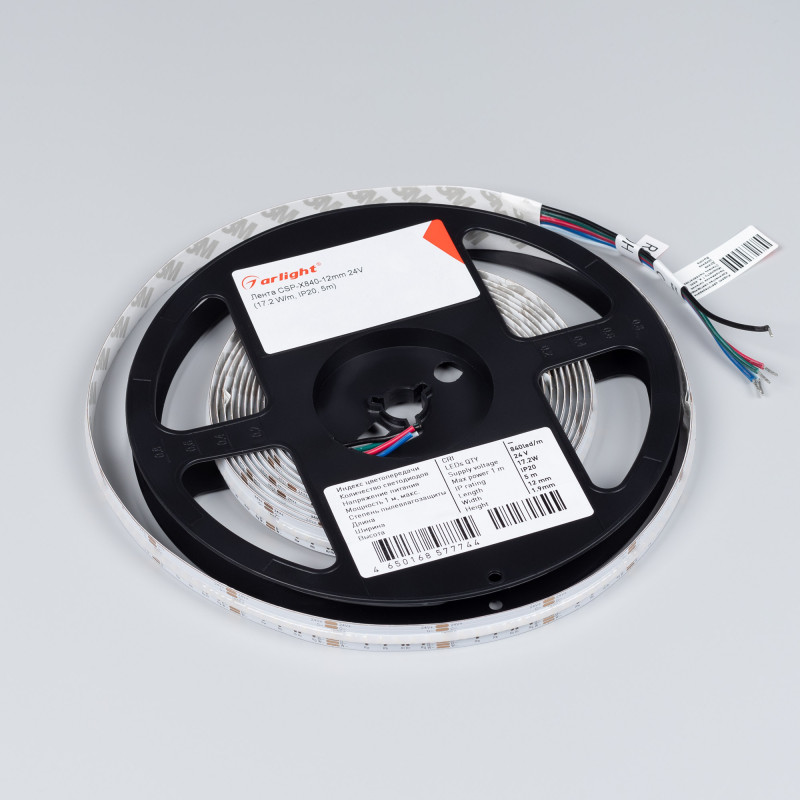 Лента CSP-X840-12mm 24V RGBW-Warm (17.2 W/m, IP20, 5m) (Arlight, 5 лет) 046937. Цена указана за 5 метров. Продается кратно 5 метрам.