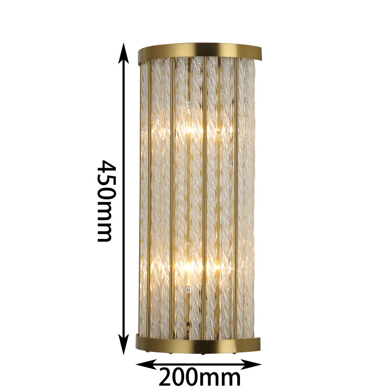 Бра Favourite Orion 2908-2W, D105*W200*H450, каркас медного цвета, плафон из стеклянных закрученных трубочек