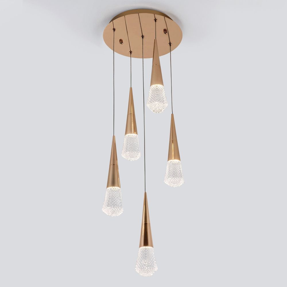 Подвесной светильник 30*30*97 см, LED 15W, 4000K, Золото MODELUX ML.3315.5