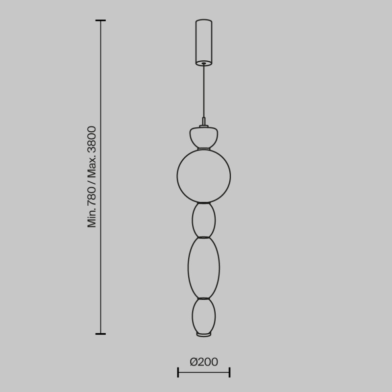 Подвесной светильник 20*380 см, LED 17W 3000K Maytoni Modern Adore MOD297PL-L17BS3K латунь