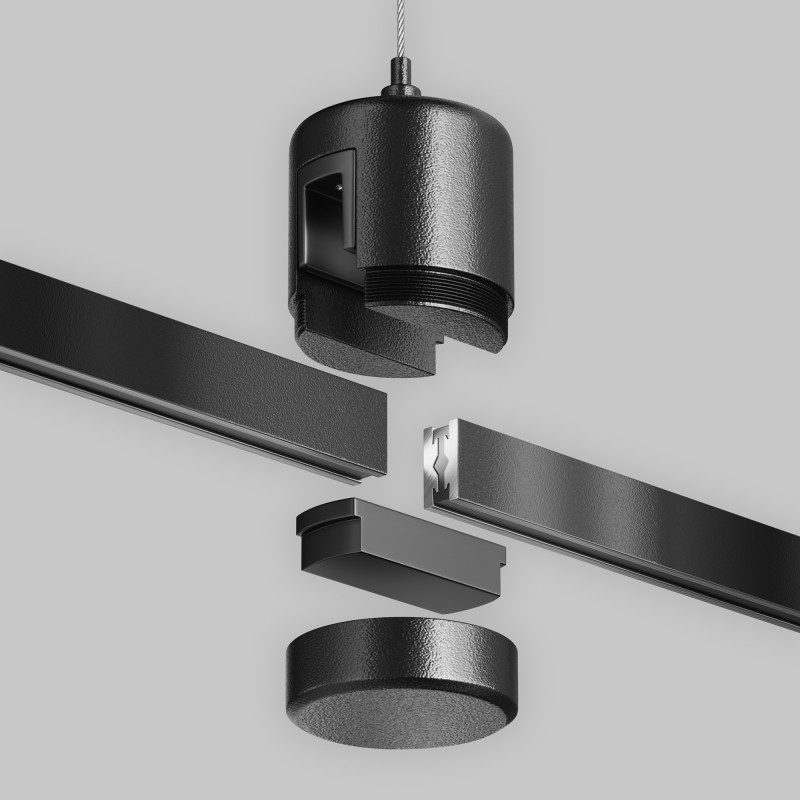 Подвес тросовый с прямым коннектором питания Maytoni Flarity TRA157SW-IPC1-B, черный