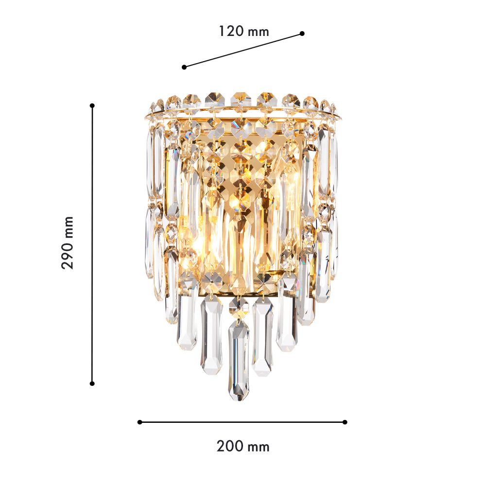 Бра *20*29- см, 2*E14*40W, Favourite Diadem 4724-2W, золотой