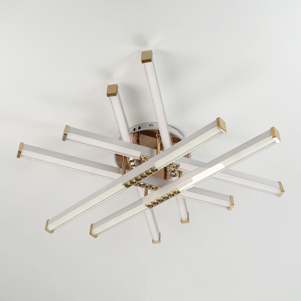 Светильник 70*70*15 см, LED*80W, 3000-6000K, Modelux  MDL.9374.600CL WH, Белый, Золото