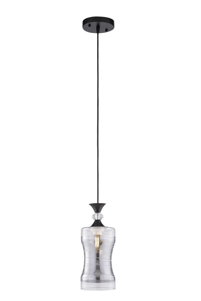 Люстра Ø120 x H200 (800), мм, 1*40W, BK (Черный) Rilon 5174/1H BK