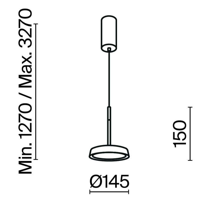 Подвесной светильник 15,3*327 см, LED, 12W, 3000К, Maytoni El MOD041PL-L15TR3K черный