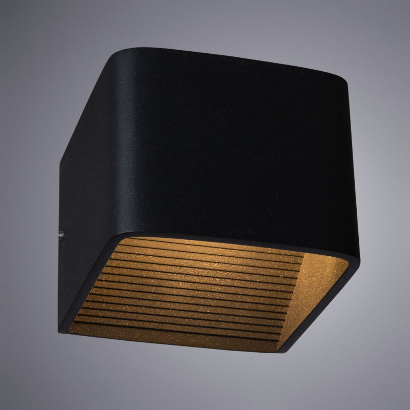 Бра 10*10*8 см, 5W, 3000K, Arte Lamp Scatola A1423AP-1BK черный