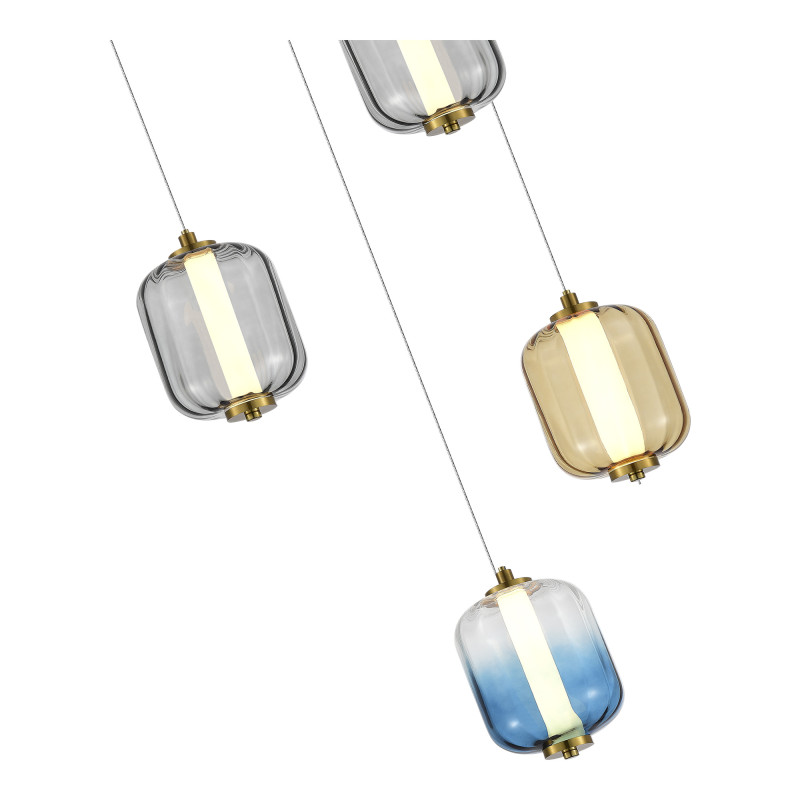 Светильник подвесной 69*18,5/200 см, 5*LED*10W 3000K ST LUCE Summer SL1193.303.05 латунь