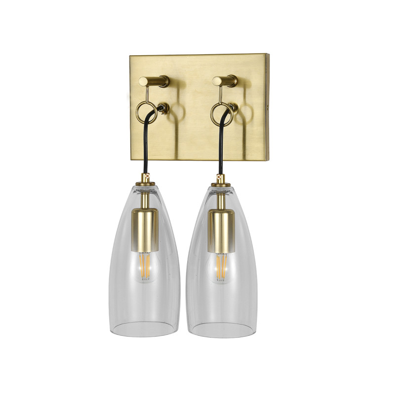 Бра 21*15*52 см, 2*E27, 80W, Indigo GOCCIA V000546 бронзовый, 11064/2W Clear