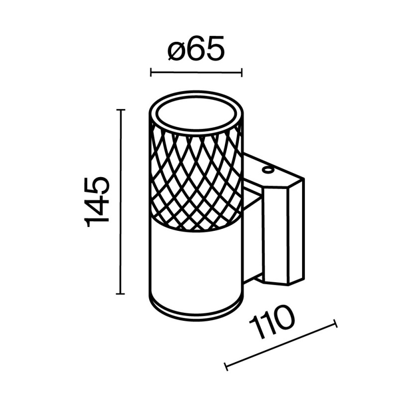 Светильник настенный 6,5*6,5*14,5 см, 1*GU10, 50W, Maytoni Bowery O583WL-01B черный