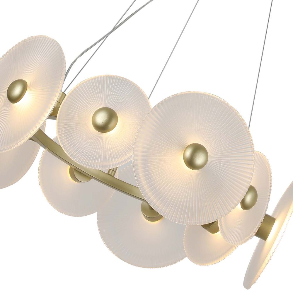 Подвесная люстра 52*23-120 см, 8*LED, 2W, 3000K, F-Promo Arctium 4605-8P, золотой