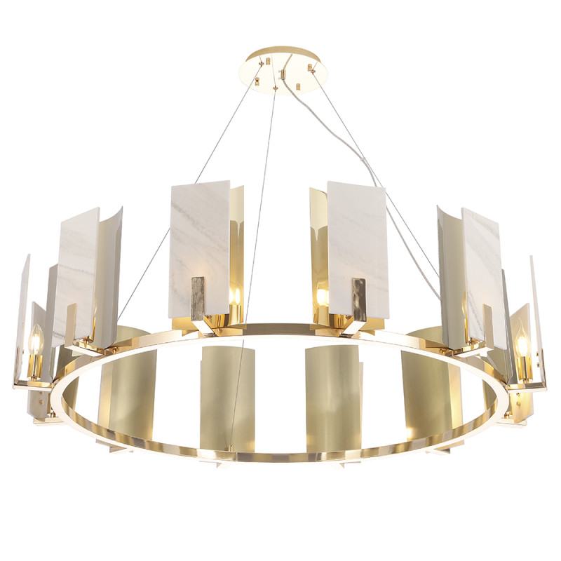 Светильник 118 см, Crystal Lux DELUXE SP12, золото-мрамор