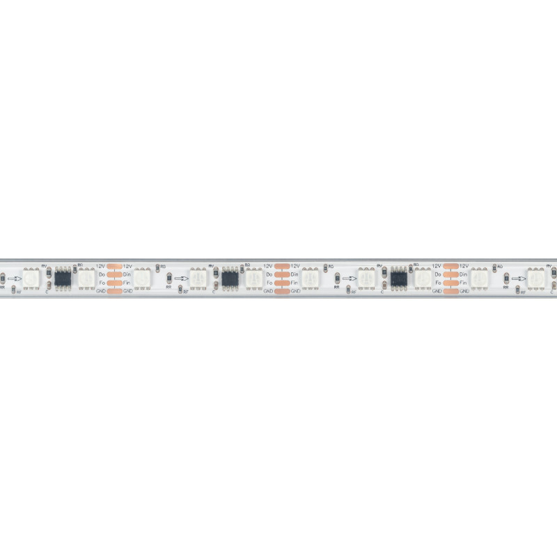 Лента герметичная SPI-PS-B60-12mm 12V RGB-PX3-BPT (12 W/m, IP67, 5060, 5m) (Arlight, бегущий огонь) 039599. Цена указана за 5 метров. Продается кратно 5 метрам.