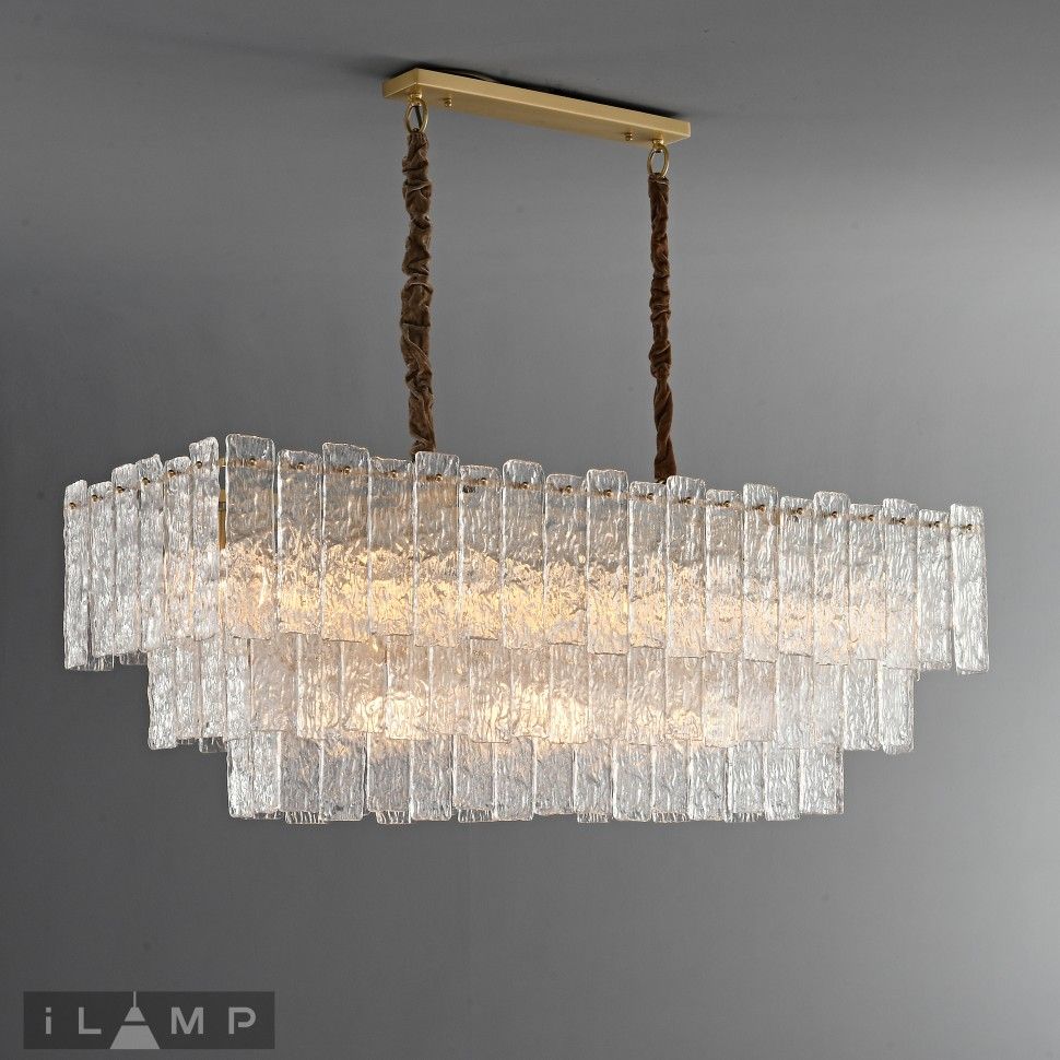 Подвесной светильник 120*40*55-145 см, 9*Е14*540W, K, iLamp Manhattan P6315-1200 BR, Латунь