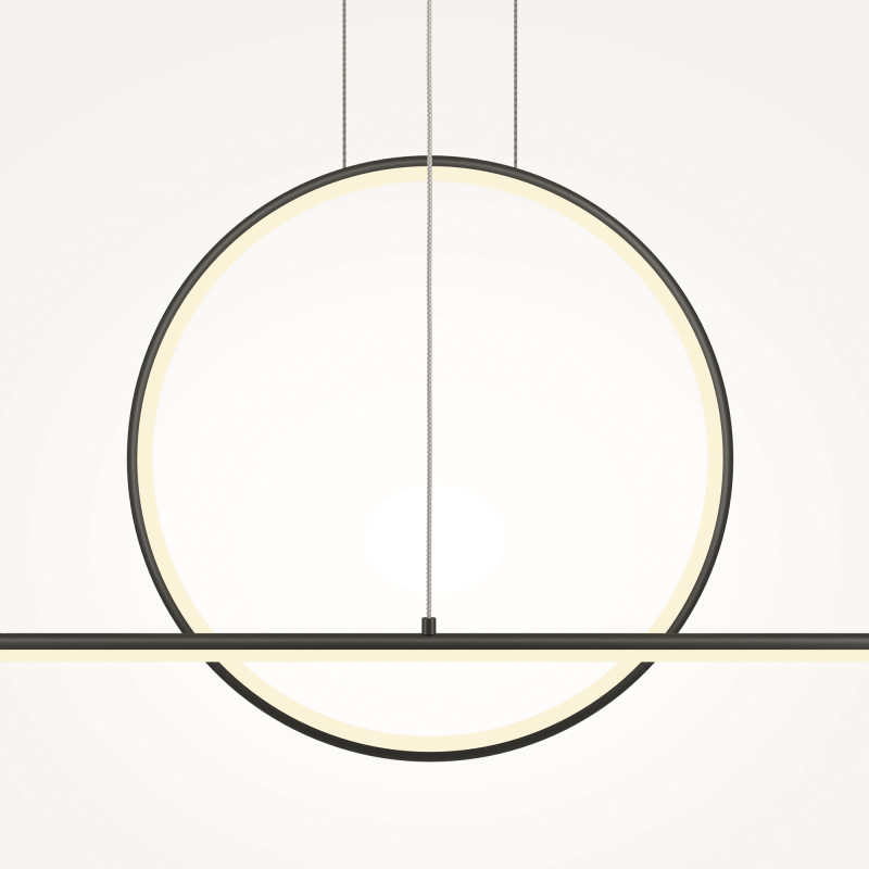 Подвесной светильник 143*11,7*300 см, LED, 40W, 4000К, Maytoni Halo MOD247PL-L49BK черный