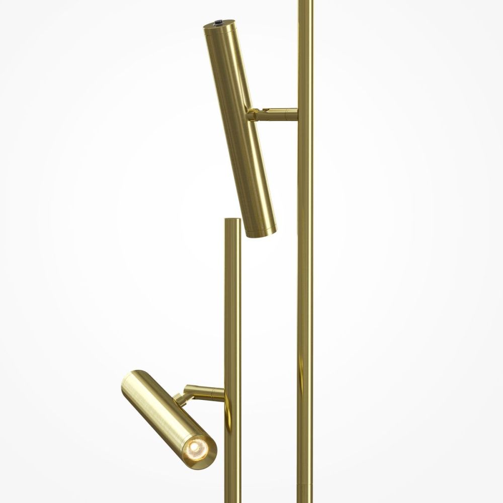 Торшер 145 см, 6W, 3000K, Maytoni Trust MOD460FL-L6BS3K, латунь