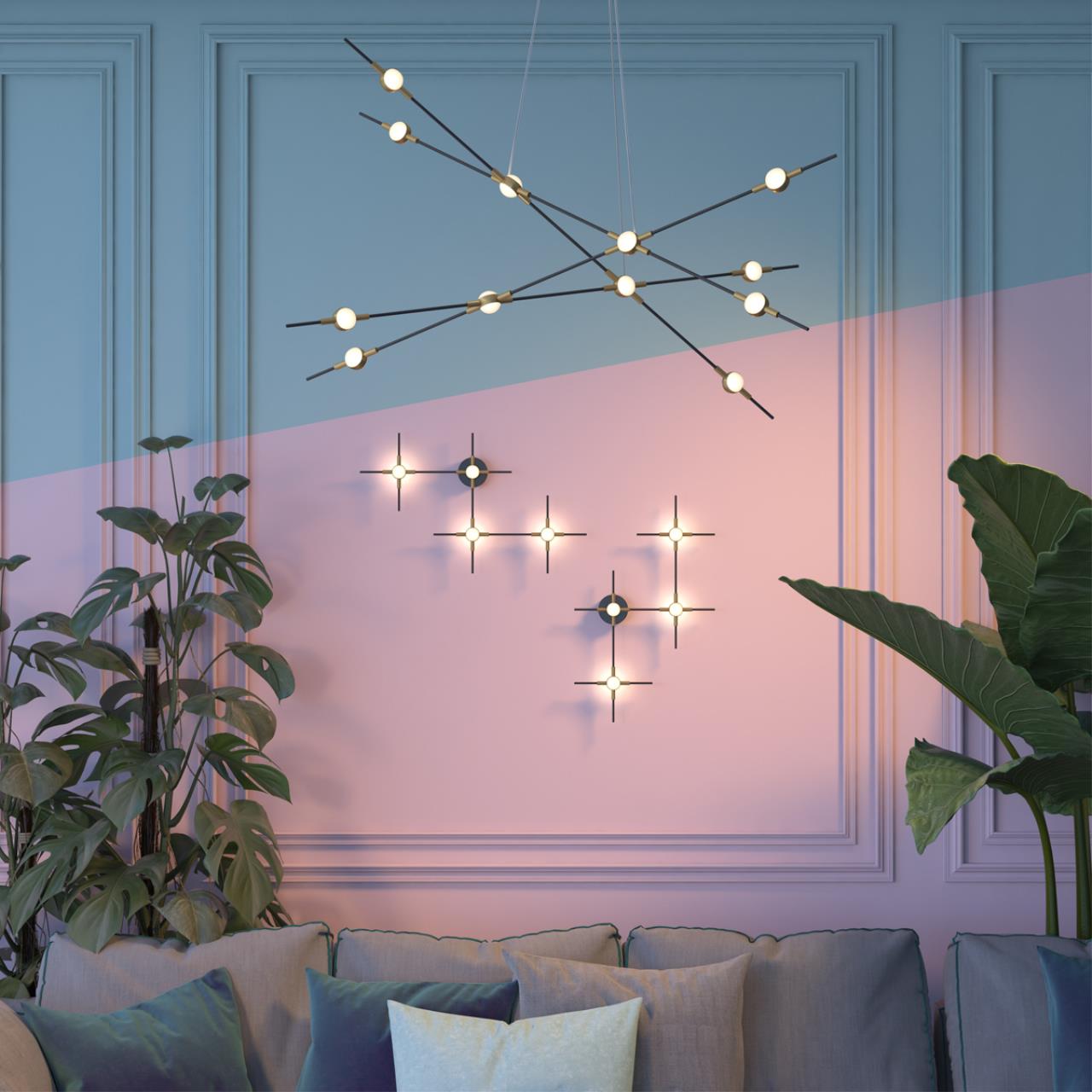 Бра 39*60 см, 14W, 4000K Odeon Light Costella 3906/14WL, черный-золото