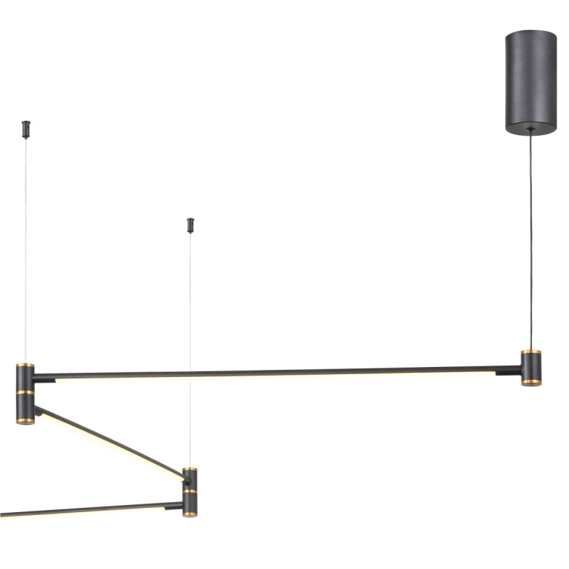 Подвесной светильник 8*166*93 см, 1*LED черный, золото Vele Luce Laser VL7182P24