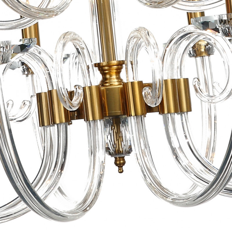 Подвесная люстра Stilfort Glass 1050/03/15P, диаметр 85 см, золото