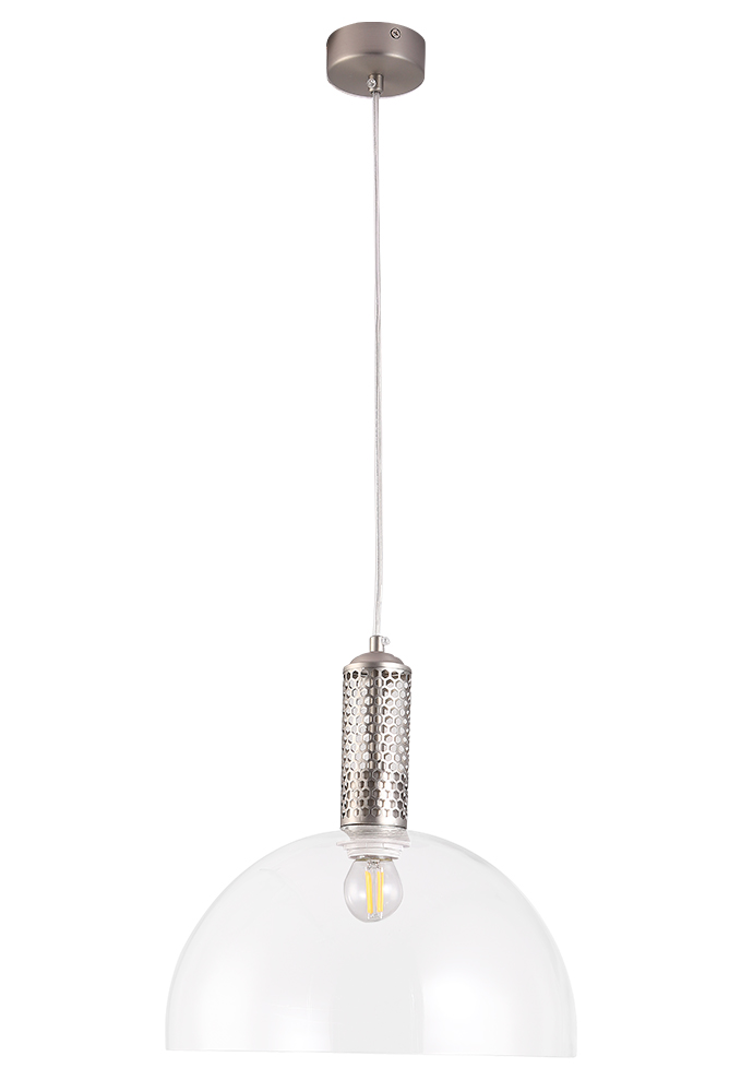 Светильник подвесной 30 см, 1*E27*40W,  Crystal Lux ANGELINA SP1 NICKEL, Никель