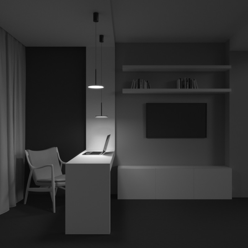 Подвесной светильник 18,5*18,5*195 см, LED, 12W, 3000К, Maytoni Technical PLATO P076PL-L12W3K-B черный