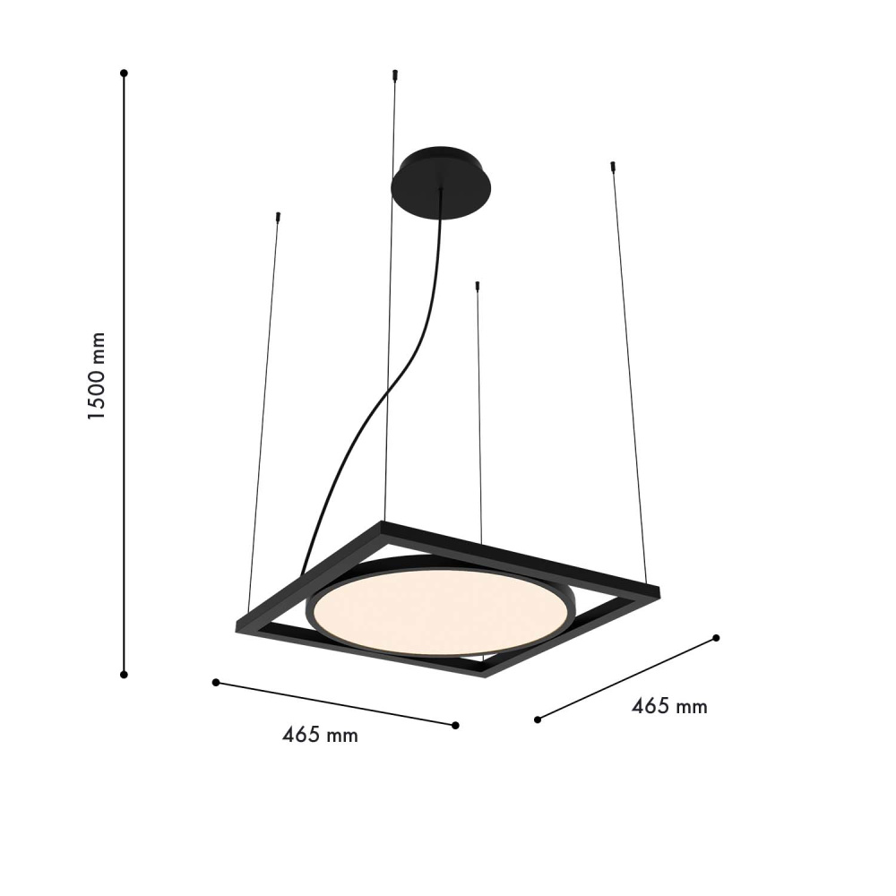 Подвес 46*50-150 см, 1*LED, 30W, 4000K, Favourite Pany 4637-1P, черный матовый