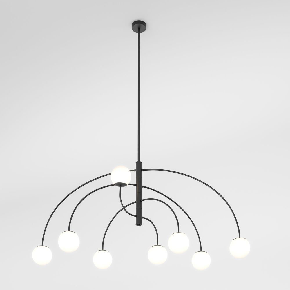 Светильник 145*13*70-150 см, 8*E27*40W, Eurosvet Cenacolo 30179/8, черный, a069122