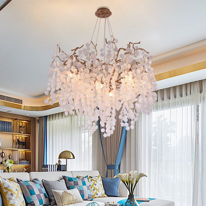 Подвесная люстра ручной работы FAIRYTREE round D80 80*80*65 см, 8*G9*40W, ImperiumLoft 40.2478, Бронзовый, Медный, Золотистый, Бежевый