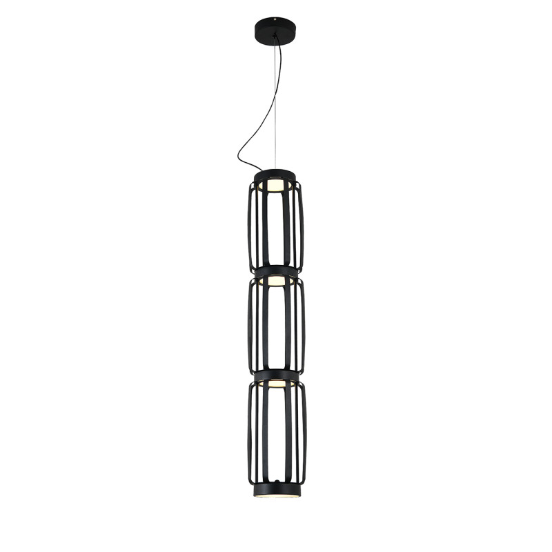 Подвесной светильник 15*15*150 см, LED, 47W, 3000К-6000K, Indigo CAPSULA V000159L черный, 14027/4P Black