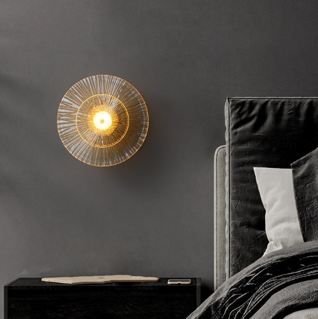 Светильник настенный ElegantLight DZN-4425 ЗОЛОТО+ЯНТАРНЫЙ D350/H100/1/LED/12W 3000-6500K DAISY 23-12