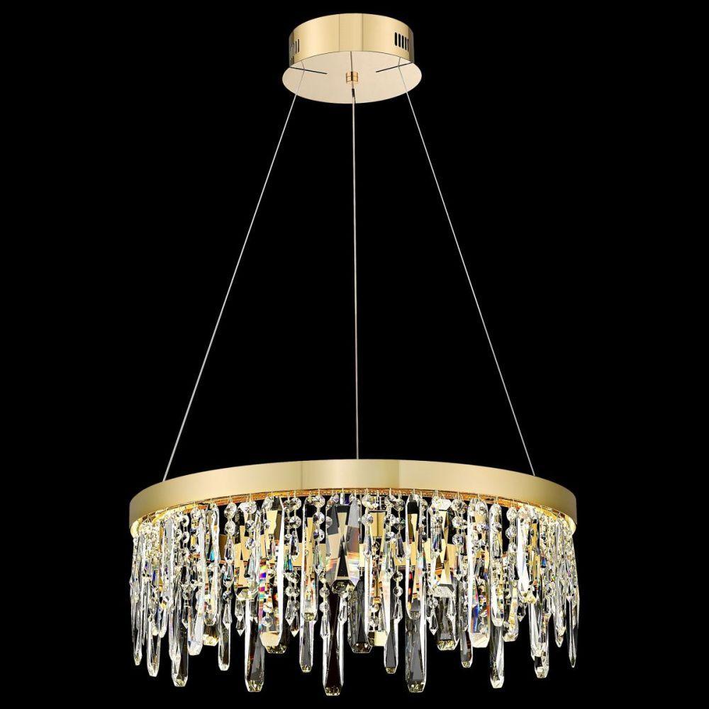 Подвесная люстра 60 см, 70W, 3000K, Wertmark Nora WE121.06.303, золото