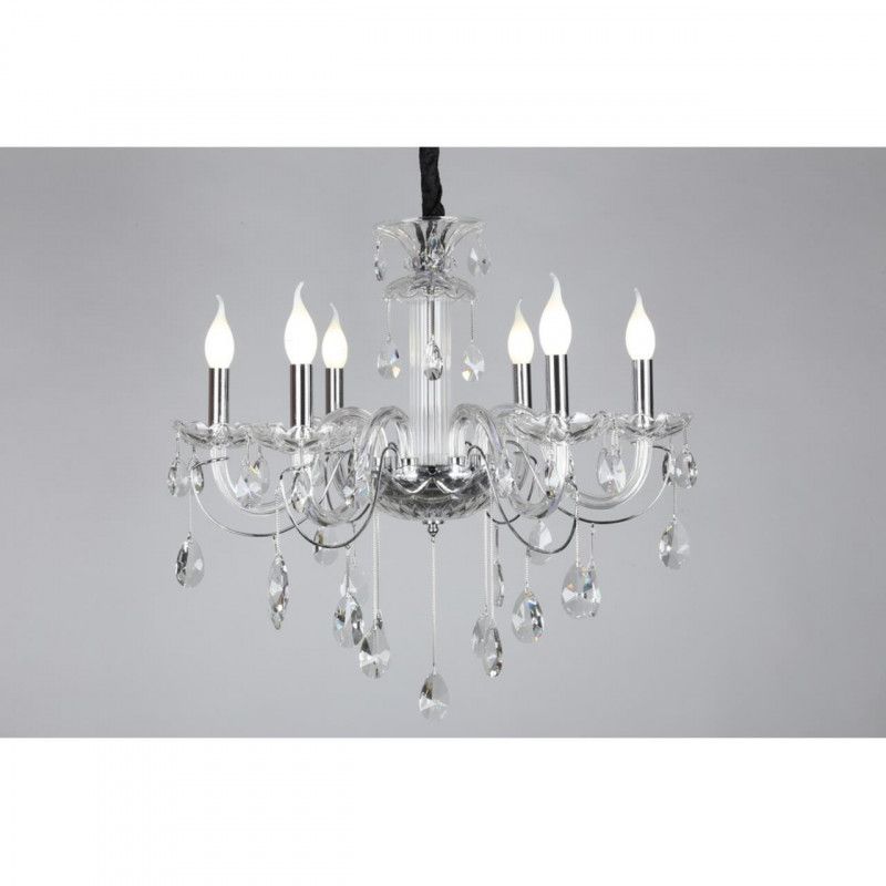 Подвесная люстра 75*82-132 см, 6*E14, 40W, Omnilux Omnilux 702 OML-70203-06, хром