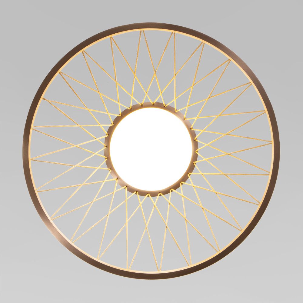 Подвесной светильник 40*40*50-165 см, LED*18W, 3000K, Eurosvet Cesta 40016/1 LED, коричневый, a069283
