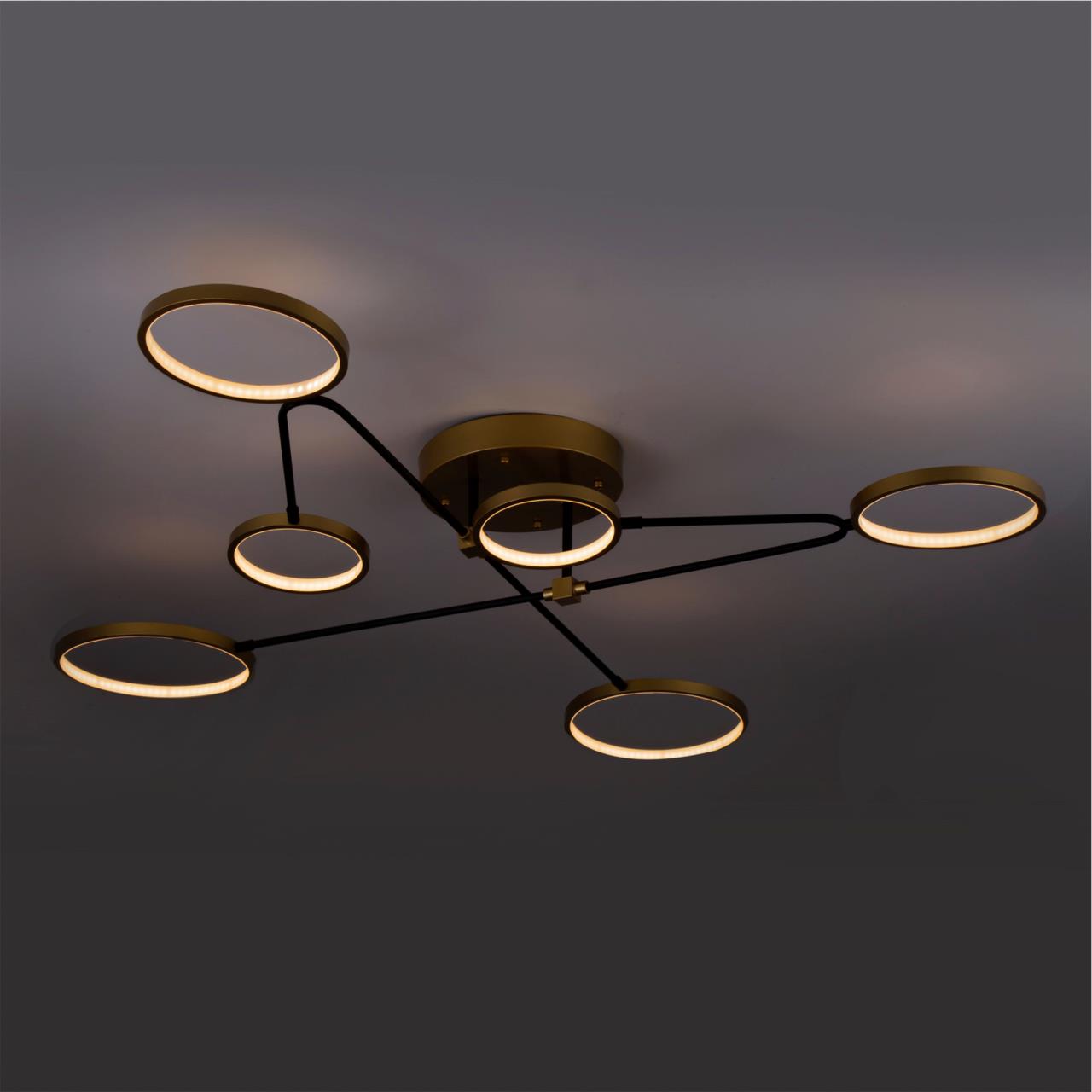 Светильник 125**15 см, LED 45W, 3000 / 6500К, Золото LED4U L200-6