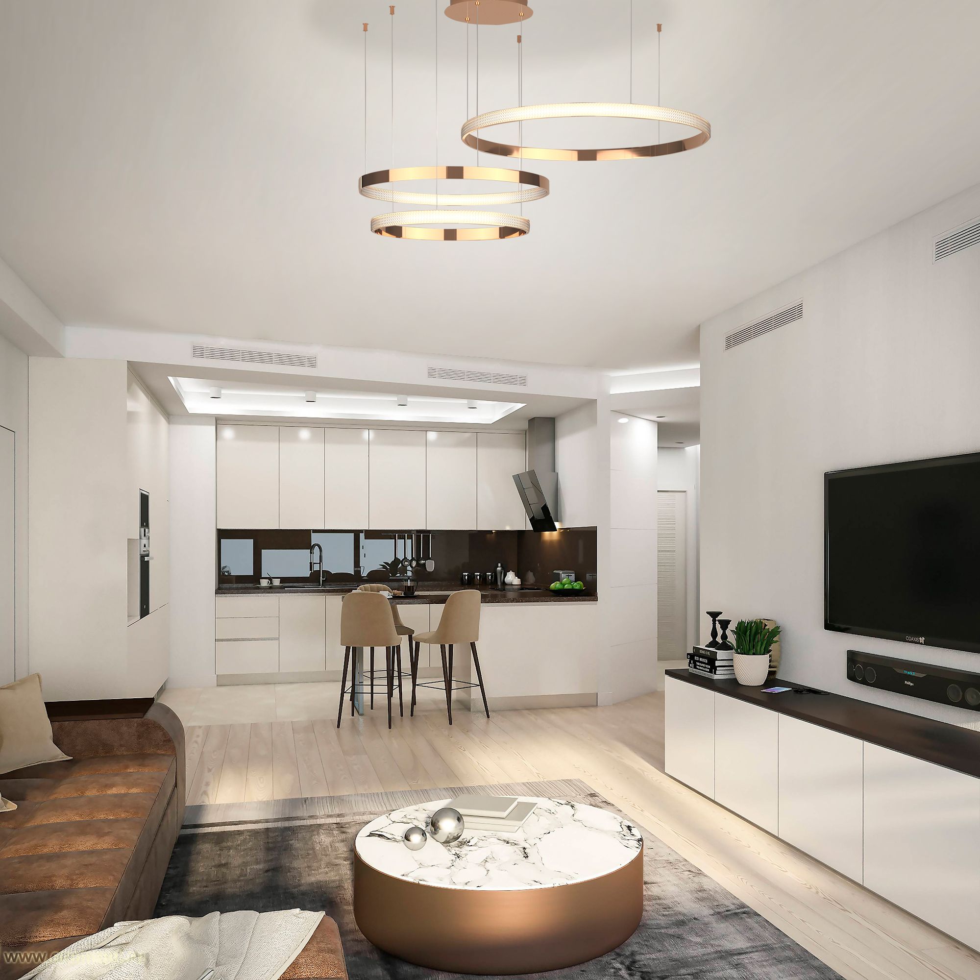 Светильник 114*93*110 см, *LED, 100W, 3300;4200;6500 Eurosvet Posh 90175/3, медь