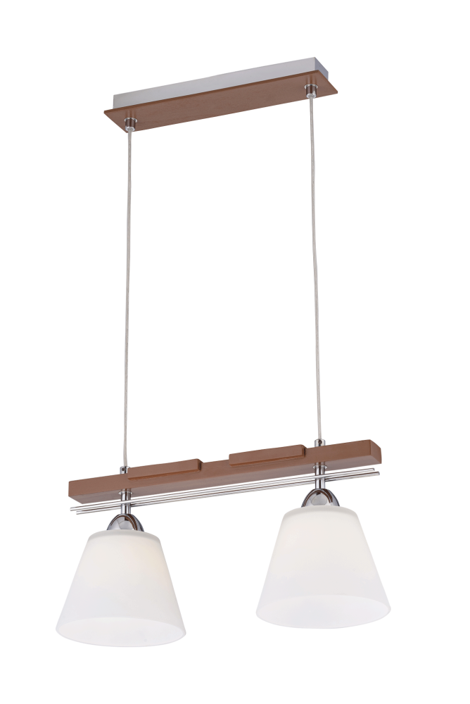 Люстра L420 x W170 x H220(1000), мм, 2*40W (80W), BROWN+CH (Коричневый+Хром) Sfera Sveta 85595/2P BROWN+CH