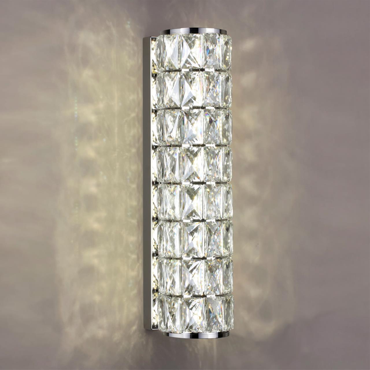 Бра 11,5*11*42 см, 1 LED*8W, 4000 К, Odeon Light Panta, хром 4927/8WL