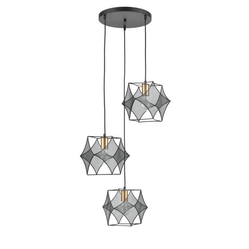 Подвесной светильник  38*145 см, 3*E27 черный, золото Vele Luce Spark VL6352P03
