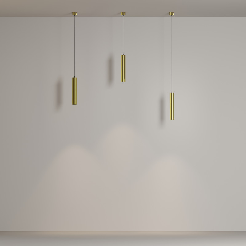 Подвесной светильник 5,2*5,2*30 см, LED, 12W, 4000К, Maytoni Technical FOCUS LED P072PL-L12W4K-BS латунный