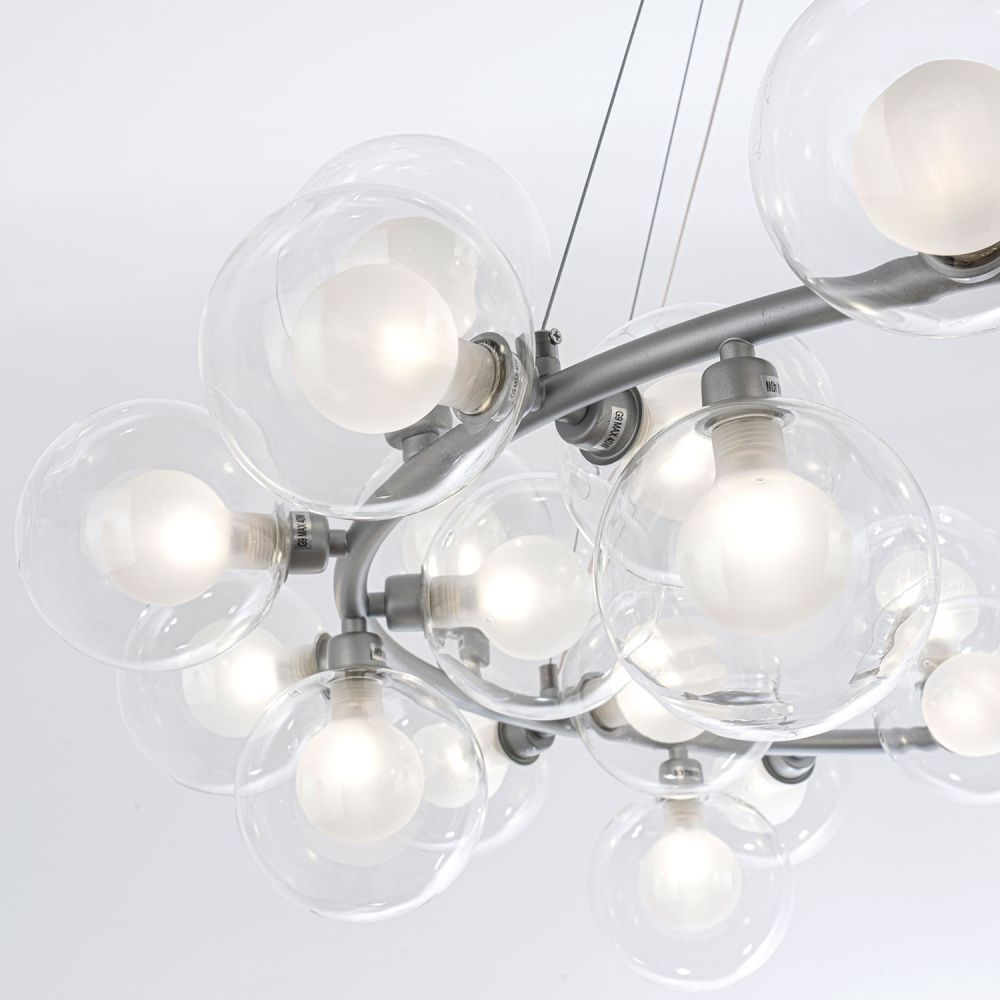 Подвесной светильник 95*80/110 см, 32*G9 MODESTYLE MS.6030.32 SL серебро