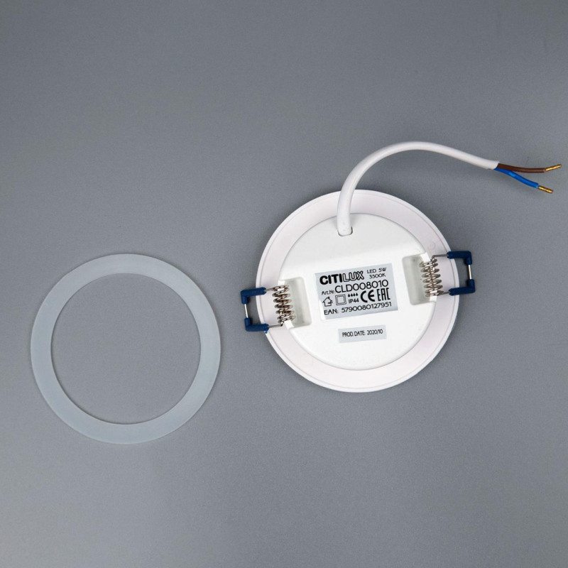 Влагозащищенный светильник Citilux CLD008010 Акви Белый Св-к Встр. 5W*3500K